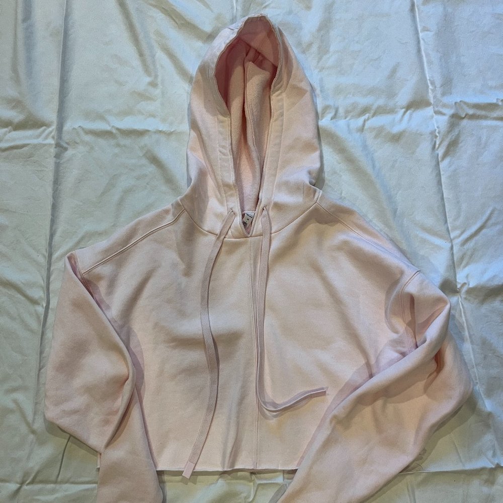 ALO Pink Cropped Hoodie